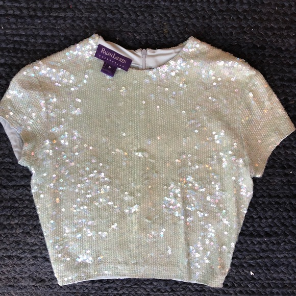 Ralph Lauren Purple Label Tops - Ralph Lauren Collection sequin crop top